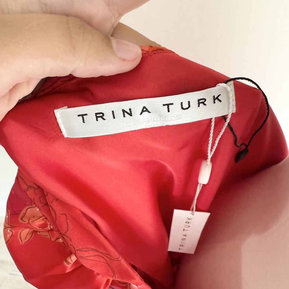 Trina Turk Women's Pink Admirable One-Shoulder Floral Dress Size 6 NEW EE3199 - Picture 4 of 6